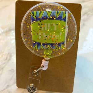 Green & blue badge clip